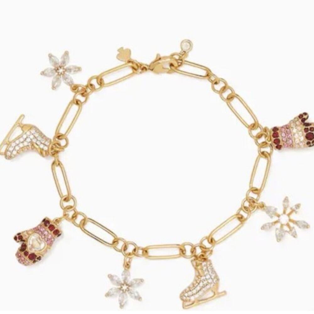 New! Kate Spade New York Winter Snow Day Charm Bracelet
